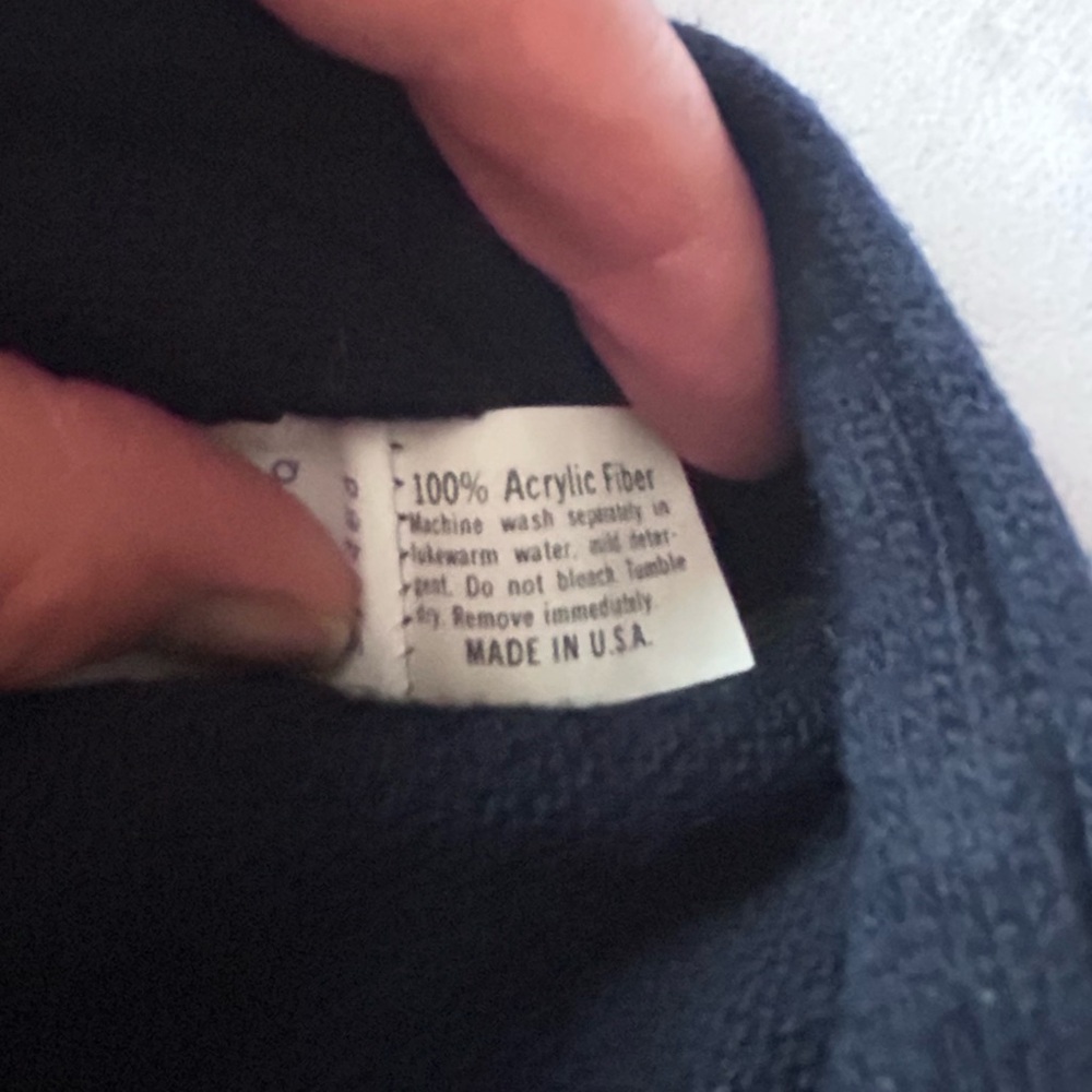 Vintage‎ 80s Men's Navy Blue Cardigan Sweater #academia - Picture 4 of 4